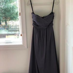 Bill Levkoff Grey, Long Bridesmaid Dress
